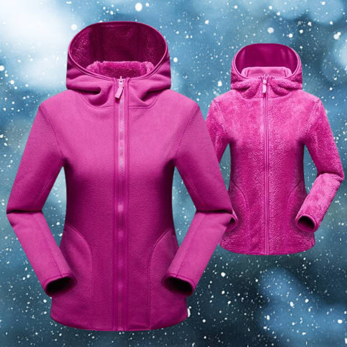 Nina - Der lässige Korallen Fleece wendbar Hoodie-CALLISTARI