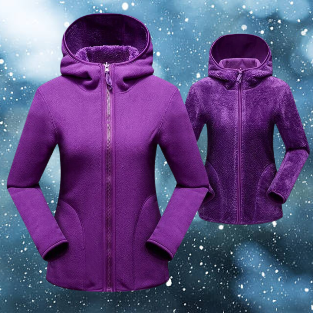 Nina - Der lässige Korallen Fleece wendbar Hoodie-CALLISTARI