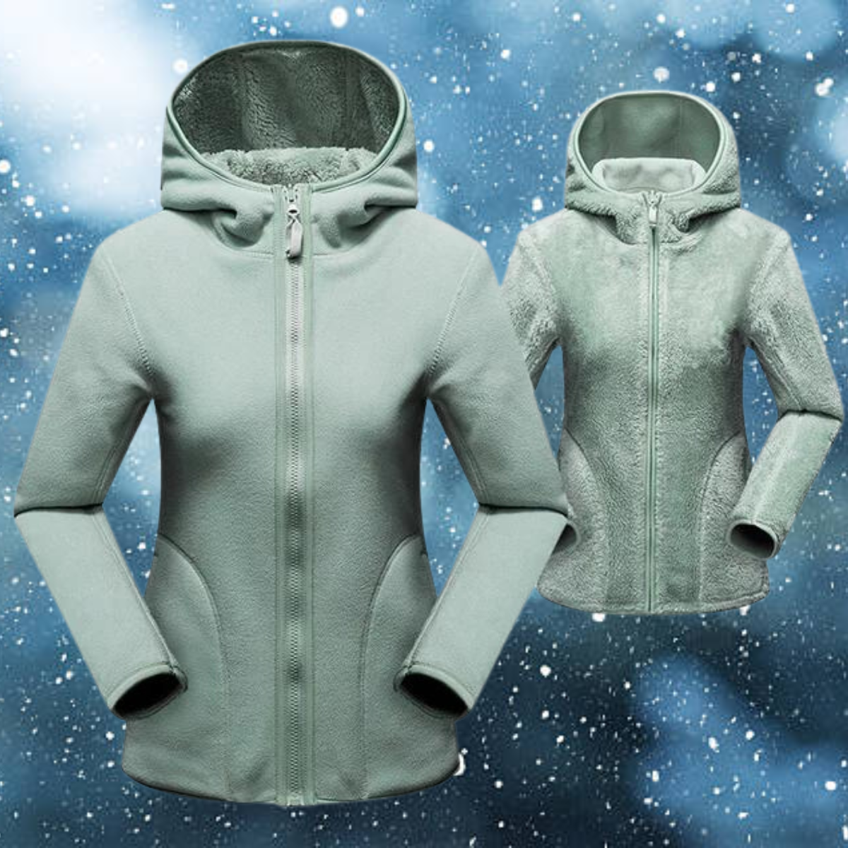 Nina - Der lässige Korallen Fleece wendbar Hoodie-CALLISTARI