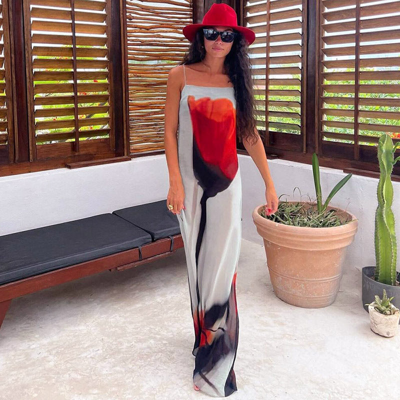 Lilou Tulip Print Maxi Dress-CALLISTARI