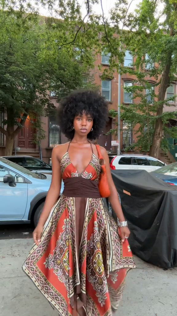 Printed Halter - Neck Maxi Dress-ROVOLE