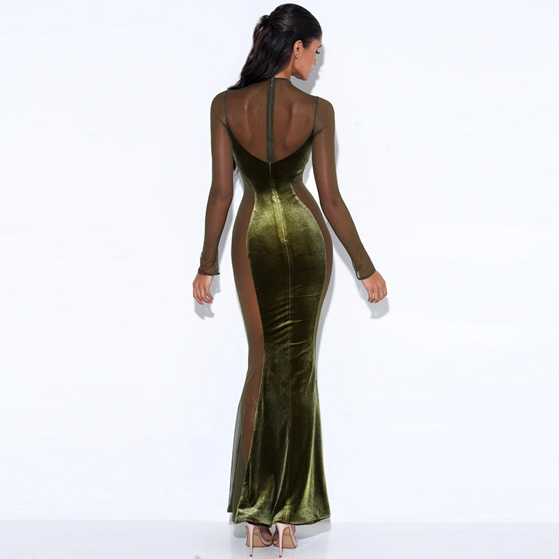 Koko Sheer Ruched Maxi Dress-CALLISTARI