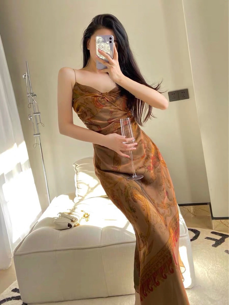 Monet Oil Painting Suspended Dress Girl-CALLISTARI