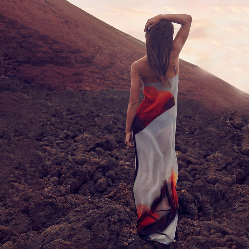 Lilou Tulip Print Maxi Dress-CALLISTARI