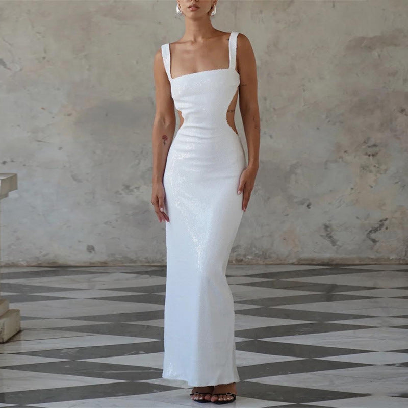Sequin "Aura" Sleeveless Maxi Dress-CALLISTARI