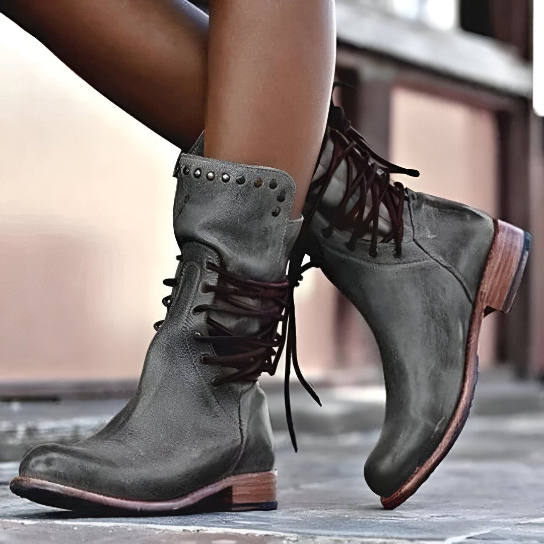 Anastasia | Leather Lace-Up Boots-CALLISTARI