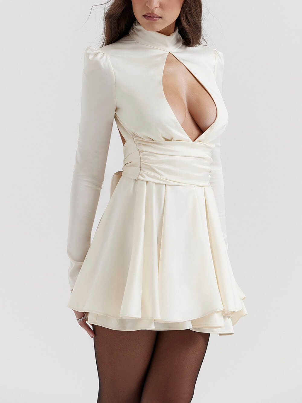 Ivory Bow Mini Dress-CALLISTARI