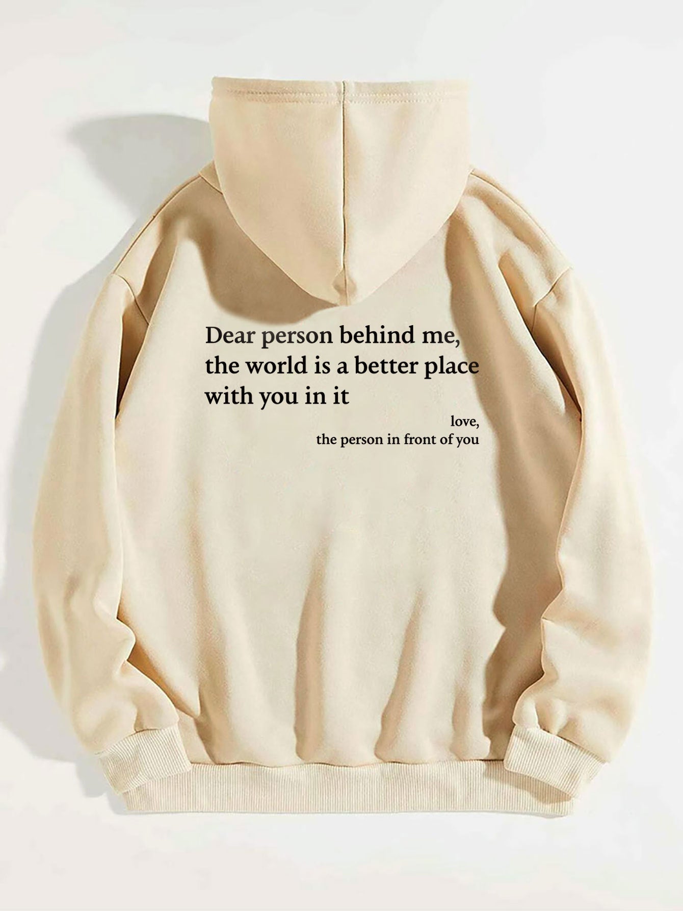 Dear Person Behind Me Drawstring Printed Hoodie-CALLISTARI