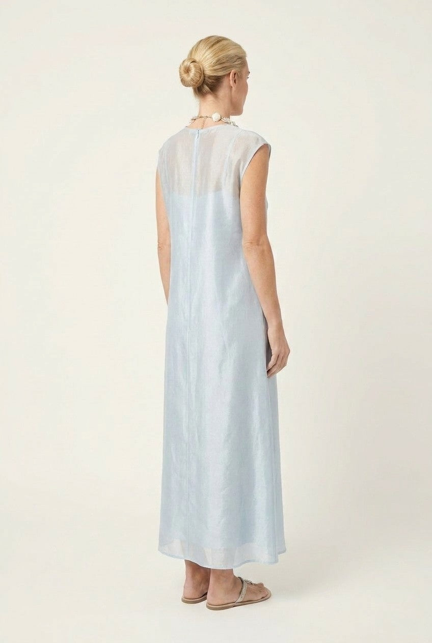 Shimmering Sheer Overlay Maxi Dress