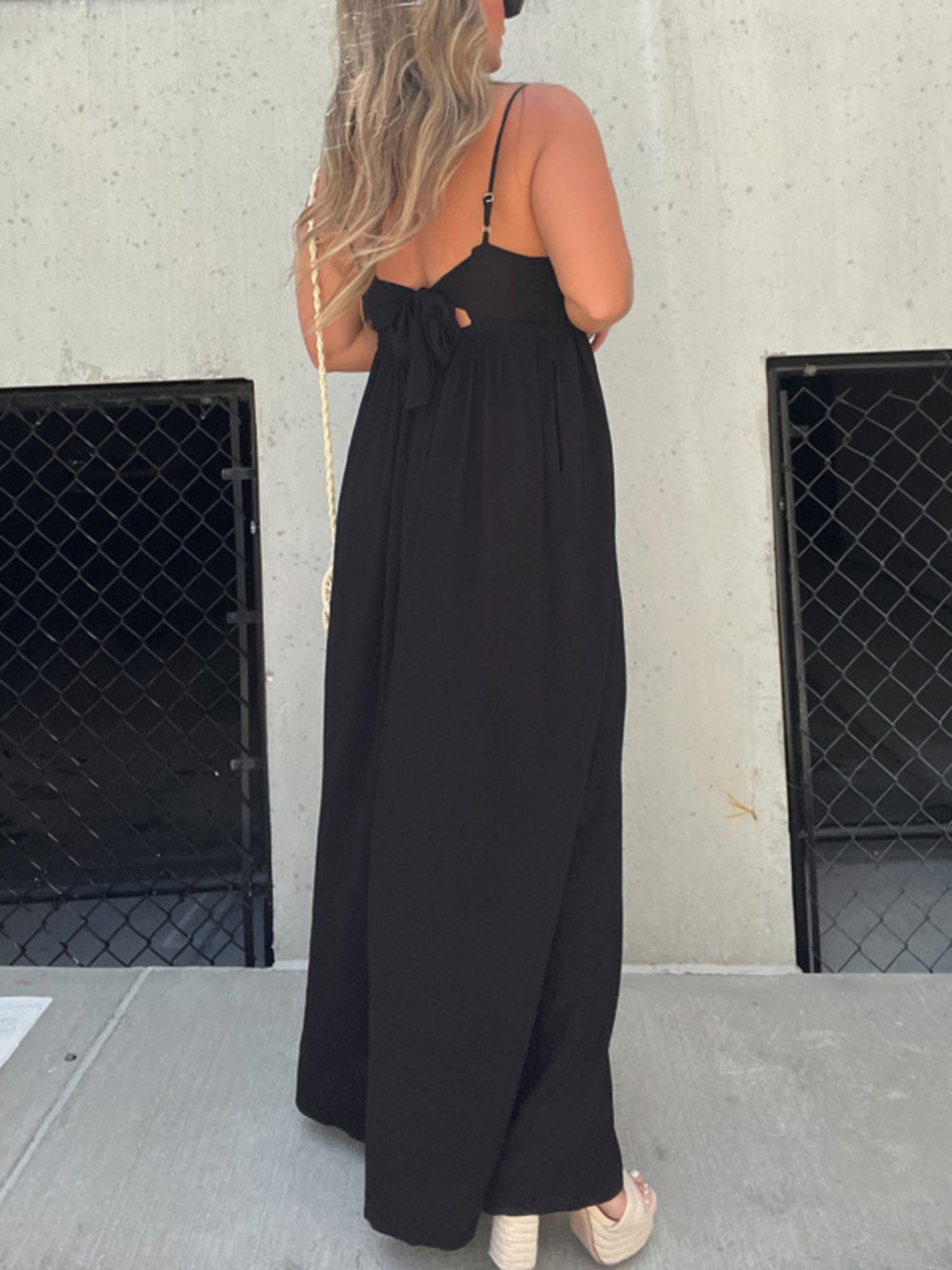 V-Neck Effortless Wide Leg Jumpsuit-CALLISTARI