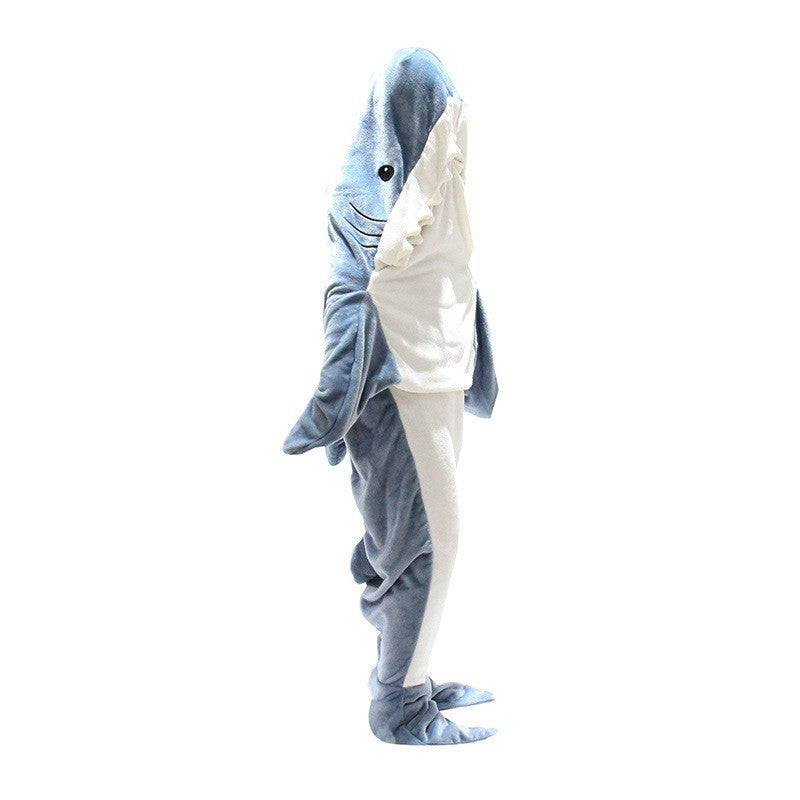 Ultra Soft Home Flannel Shark Hooded Blanket-CALLISTARI