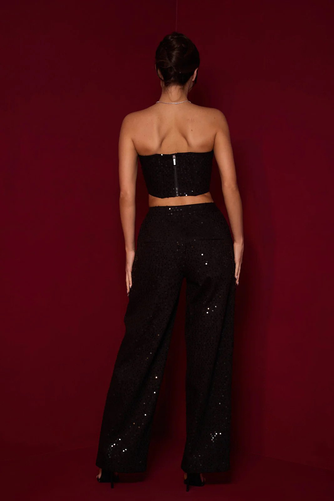 Belinda Sequins Denim Pants Set-CALLISTARI