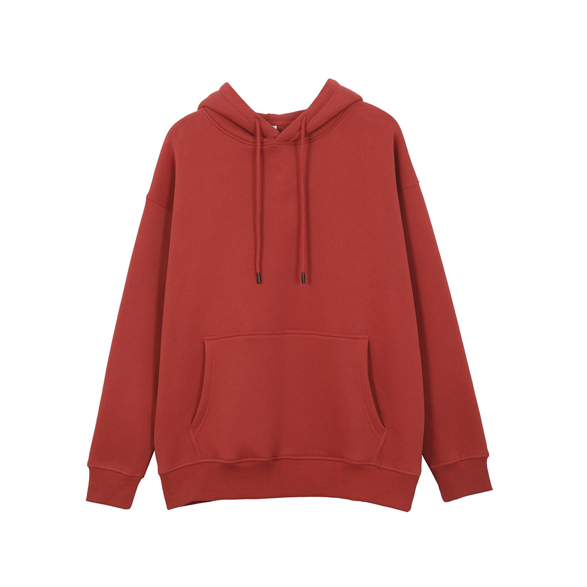 Relaxed Fit Long Fleece Plain Thick Hoodie-CALLISTARI
