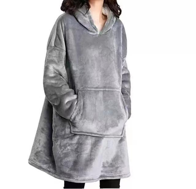 Cozy Flannel Hooded Nightgown Blanket Hoodie-CALLISTARI