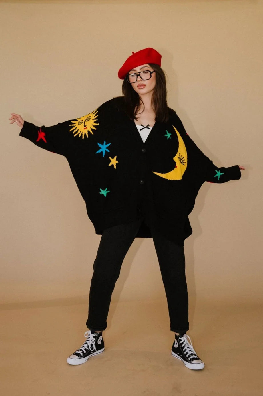 Oversized Celestial Knit Cardigan-CALLISTARI