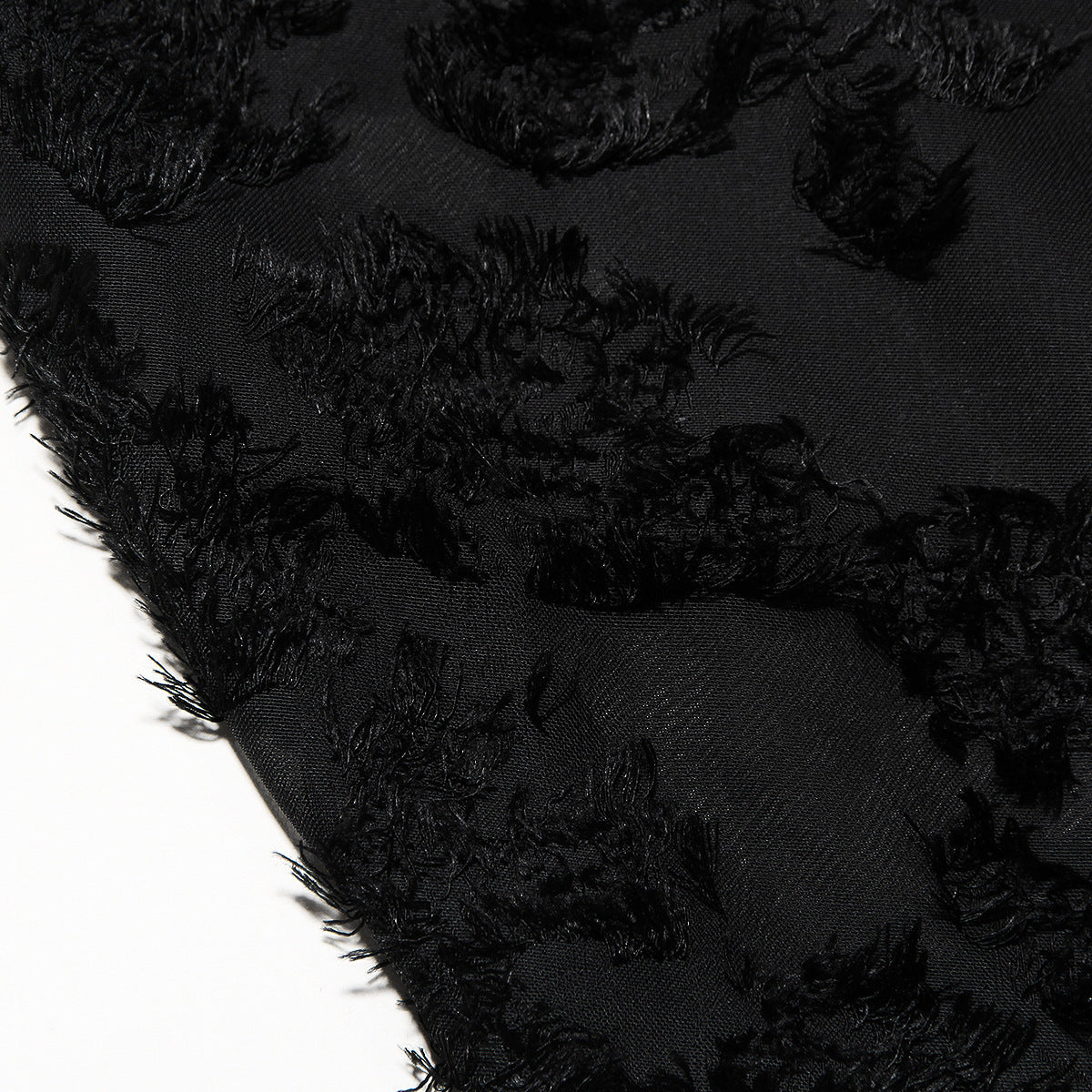 Jessie Floral Jacquard Lace Gothic Party Flowy Slip Maxi Dresses-Black-CALLISTARI