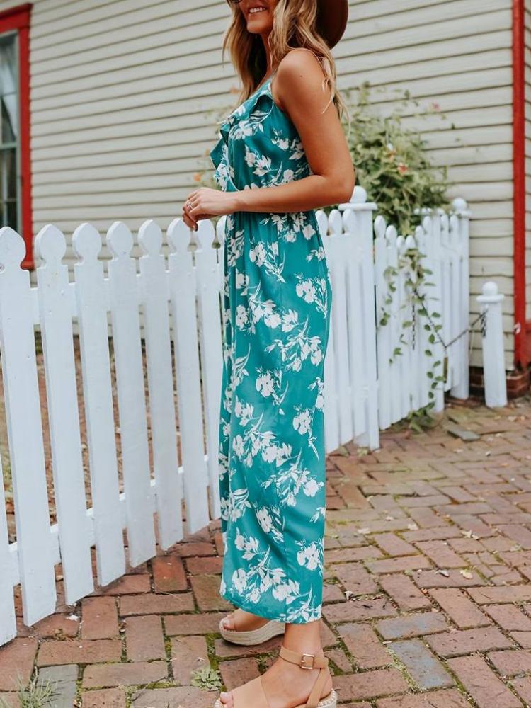 Perfect Floral Sleeveless Wide-Leg Jumpsuit-CALLISTARI