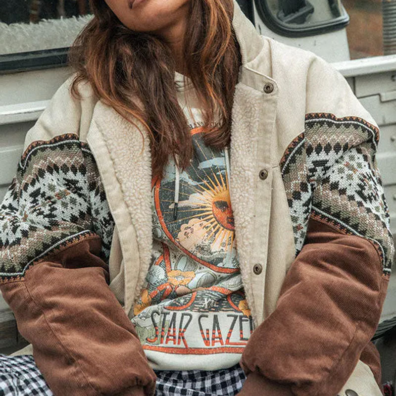 Women Vintage Winter Polar Fleece Jacket-Trafni