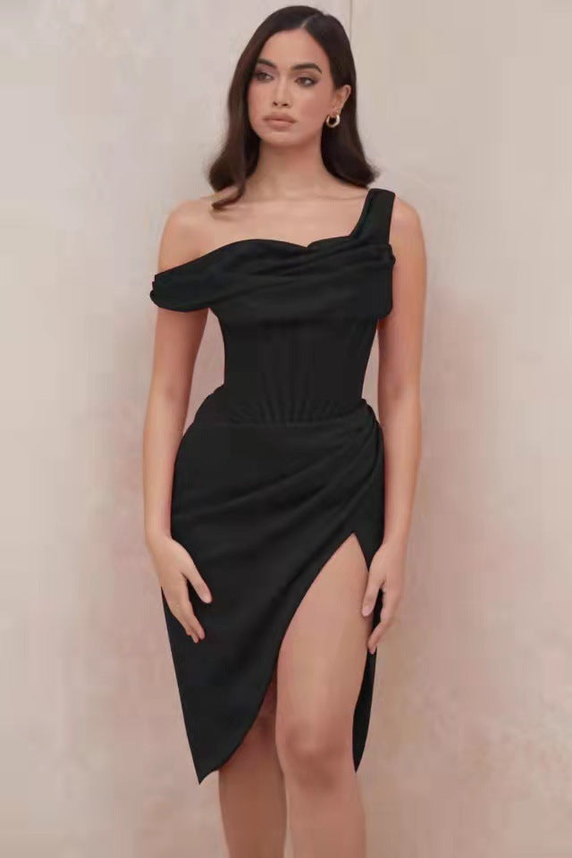 Sienna Off-Shoulder Corset Midi Dress-CALLISTARI