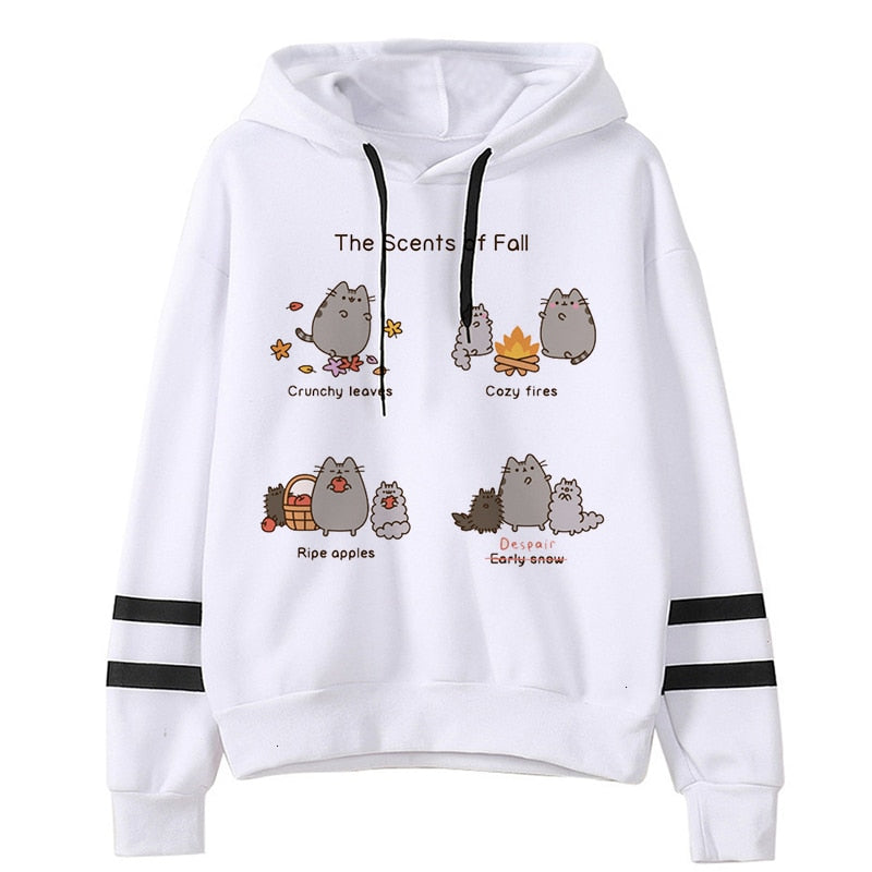 Casual Fleece Pusheen Printed Hoodie-CALLISTARI