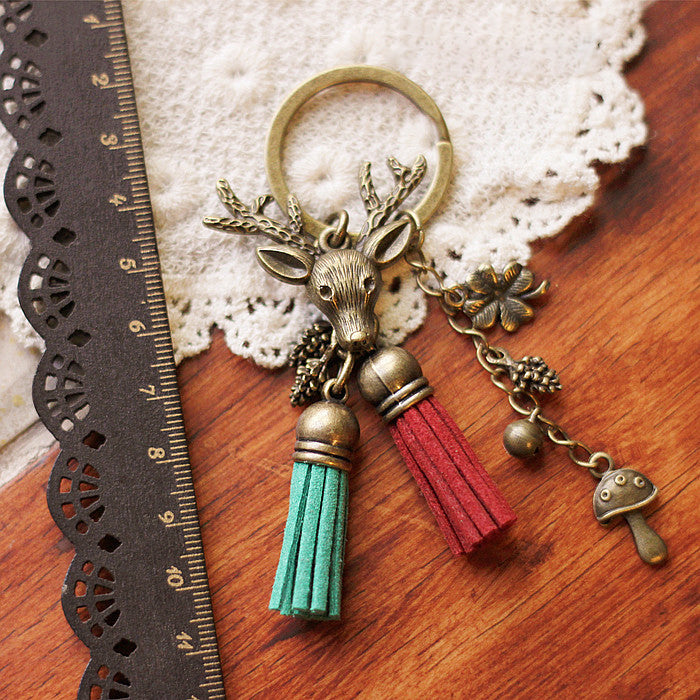 Christmas Mood Forest Deer Keychain-CALLISTARI