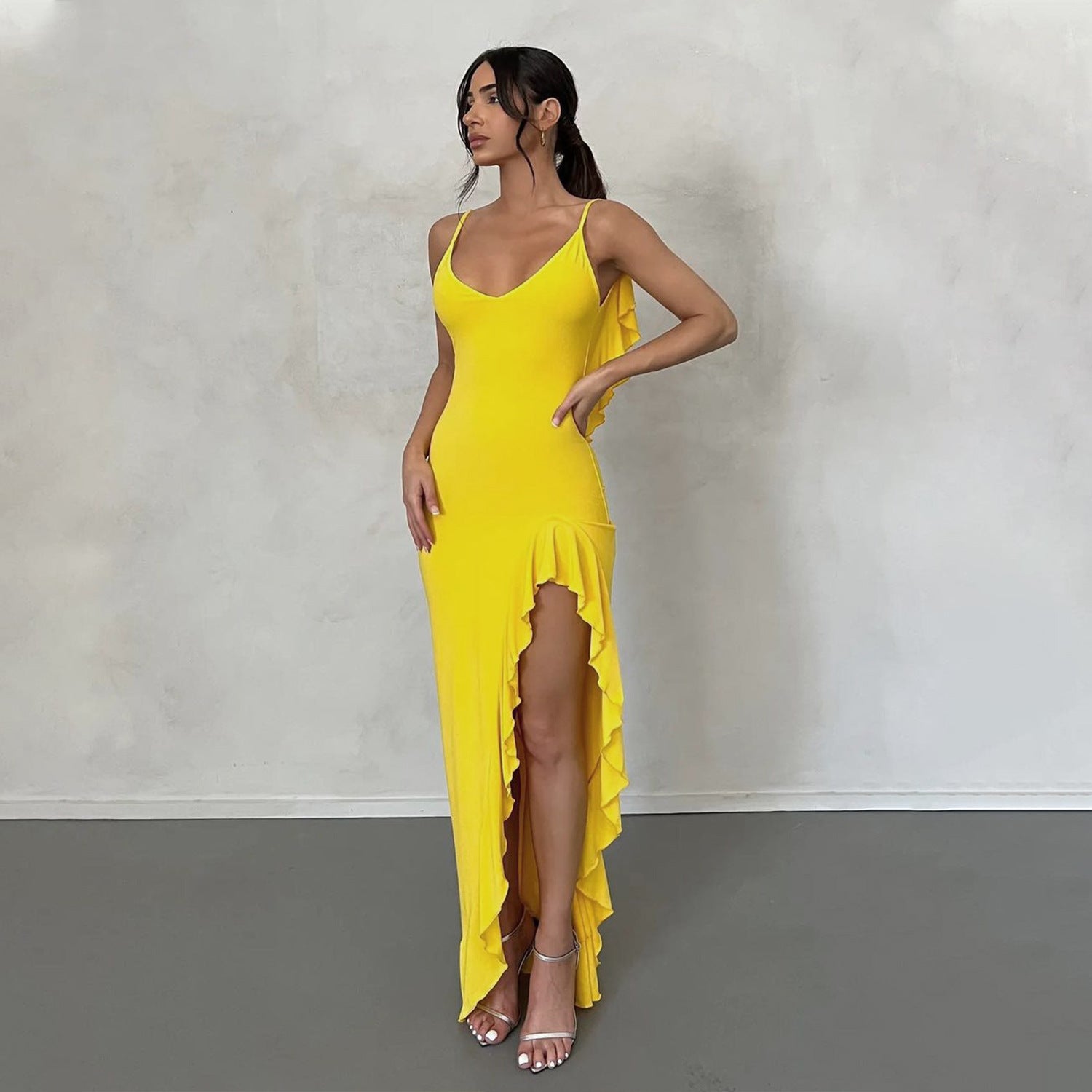 Alexa High-Waist Split Sleeveless Dress-CALLISTARI