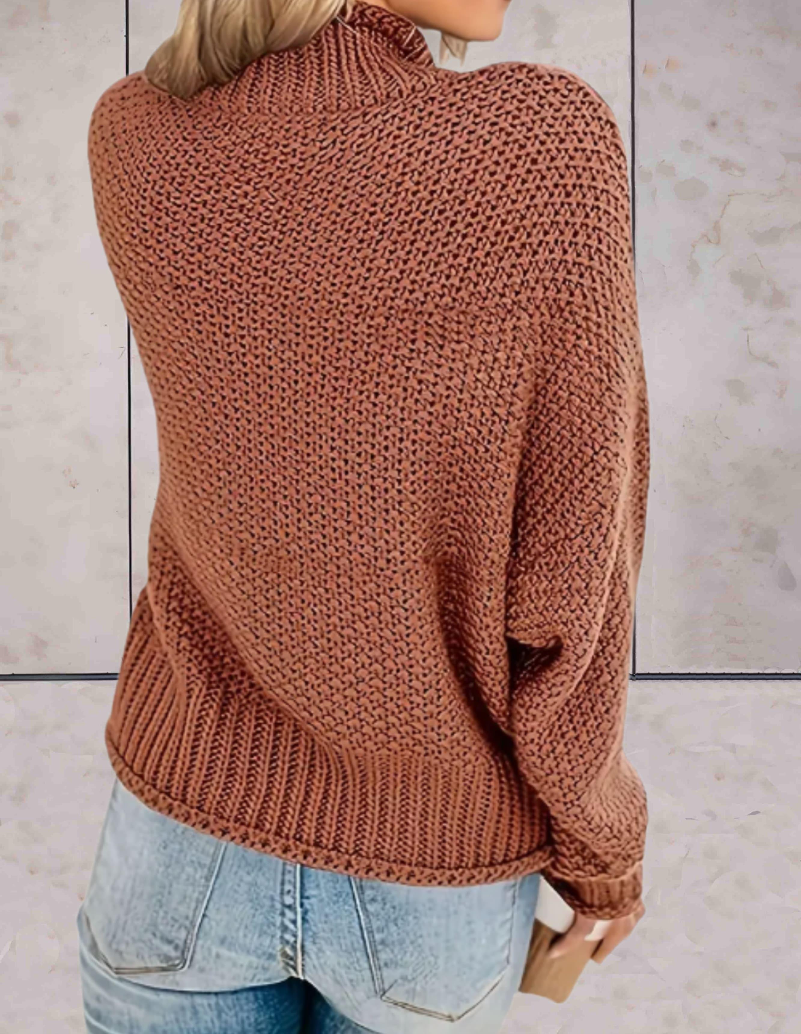 Arianna - Dicker, bequemer Strickpulli mit Rollkragen und Puffärmeln-CALLISTARI