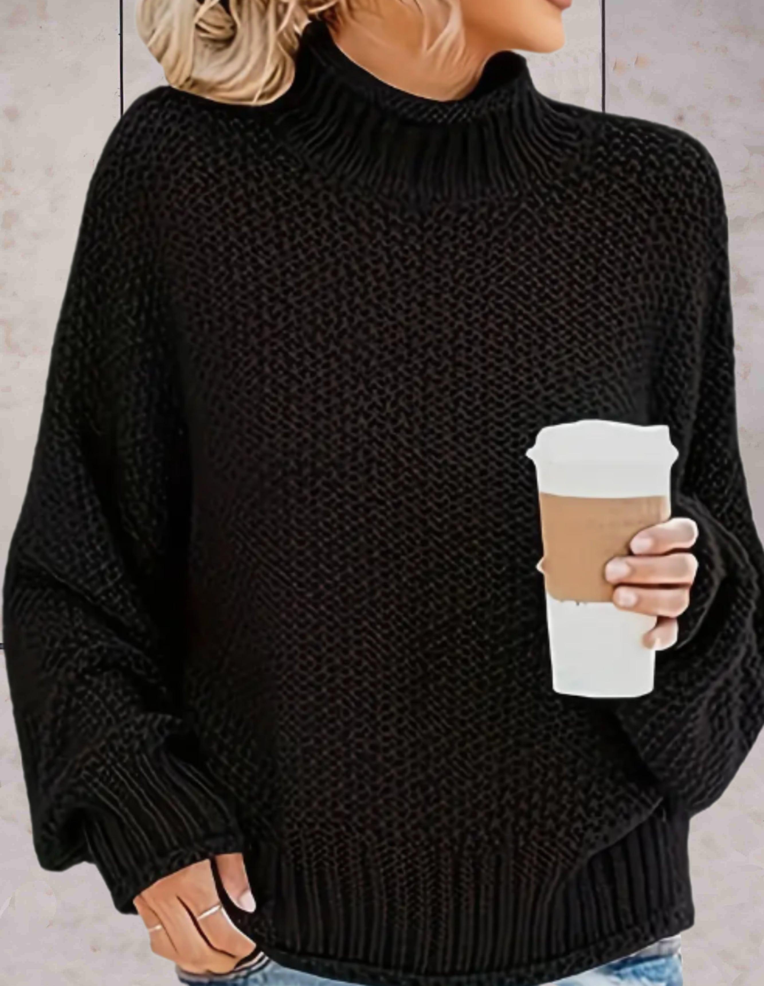 Arianna - Dicker, bequemer Strickpulli mit Rollkragen und Puffärmeln-CALLISTARI