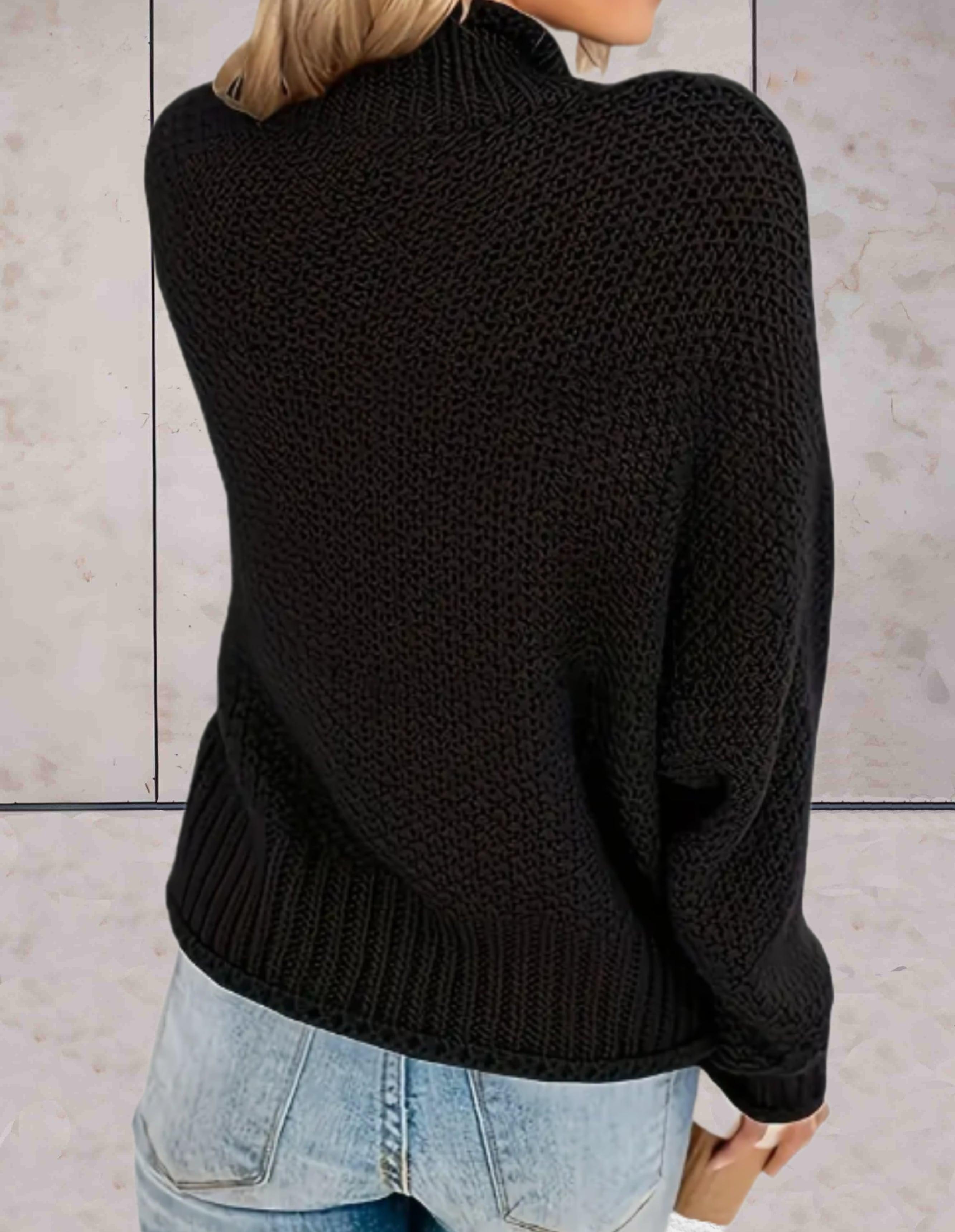 Arianna - Dicker, bequemer Strickpulli mit Rollkragen und Puffärmeln-CALLISTARI