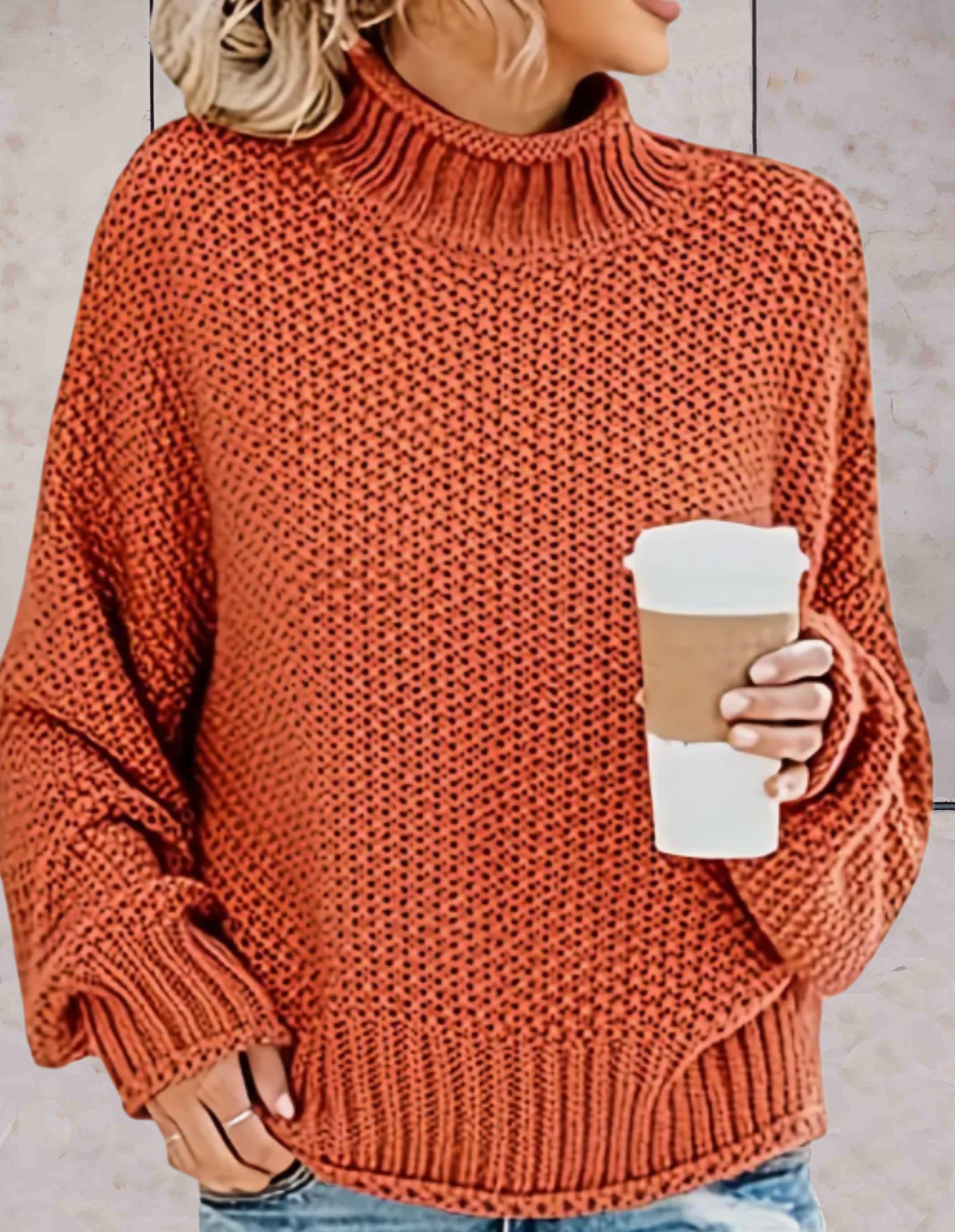 Arianna - Dicker, bequemer Strickpulli mit Rollkragen und Puffärmeln-CALLISTARI