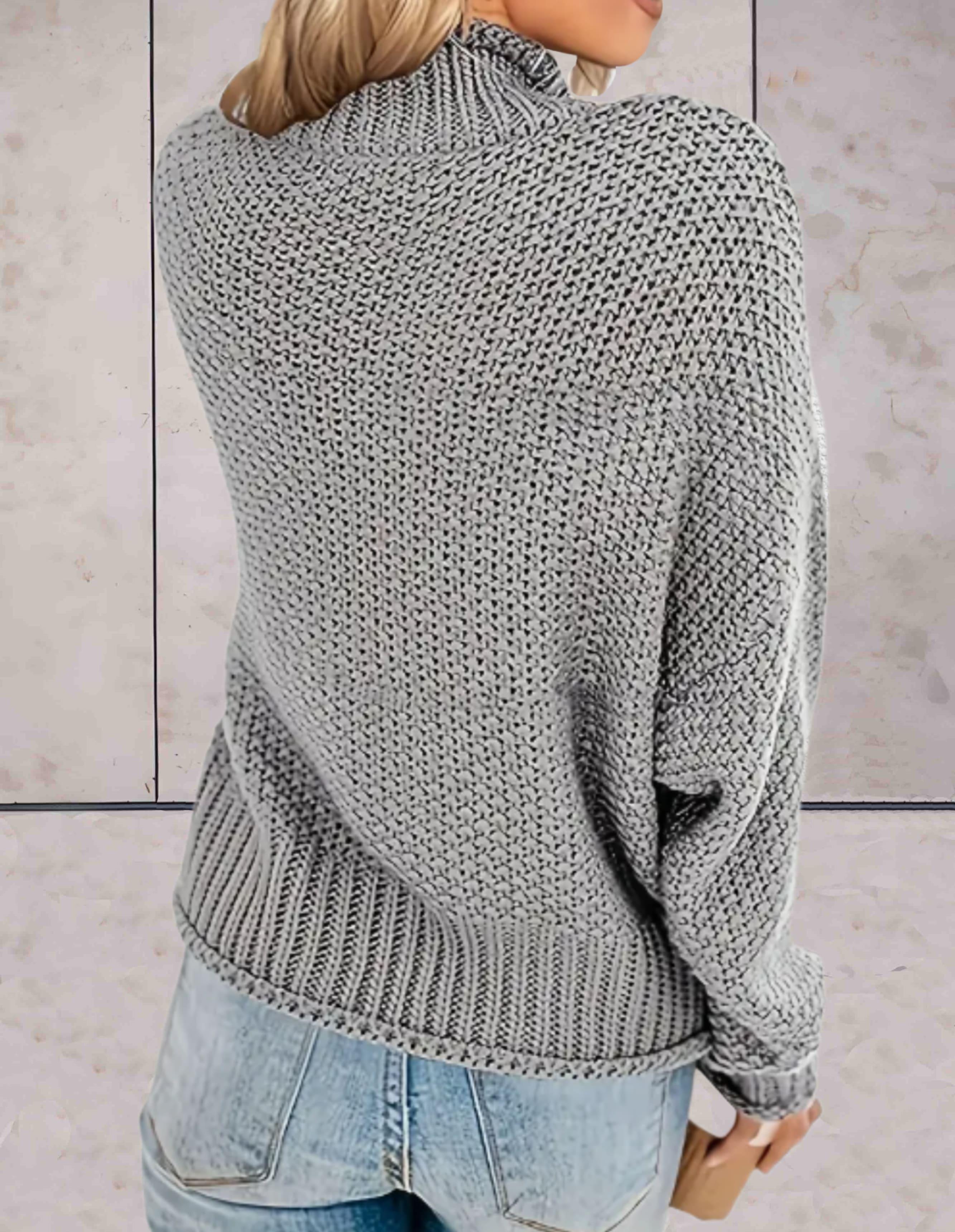 Arianna - Dicker, bequemer Strickpulli mit Rollkragen und Puffärmeln-CALLISTARI
