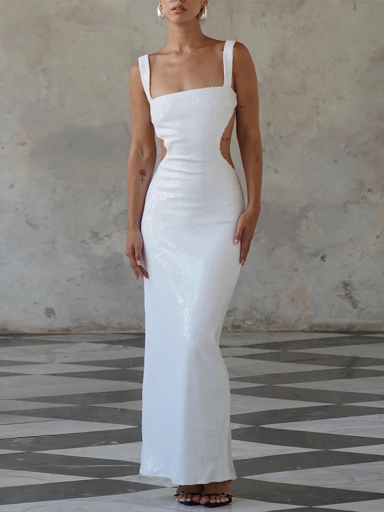 Sequin "Aura" Sleeveless Maxi Dress-CALLISTARI