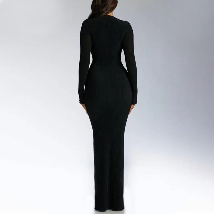 Fia Deep V-Step Maxi Dress-CALLISTARI