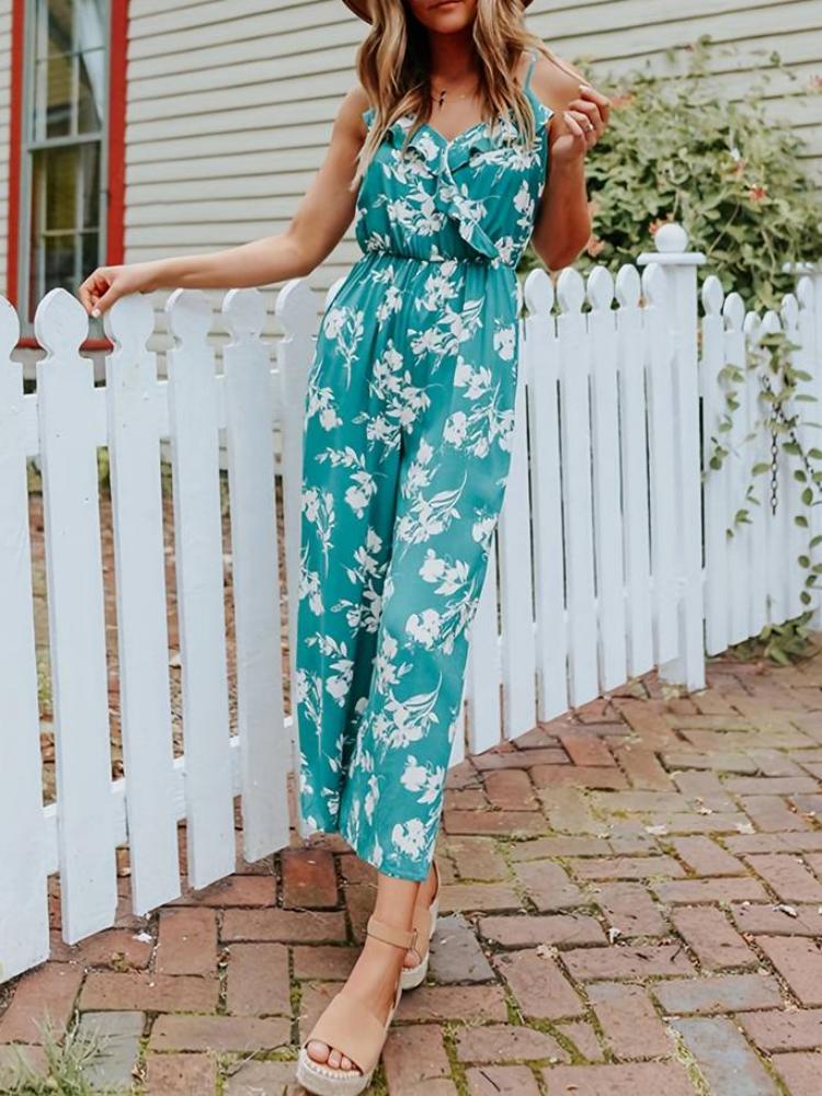 Perfect Floral Sleeveless Wide-Leg Jumpsuit-CALLISTARI