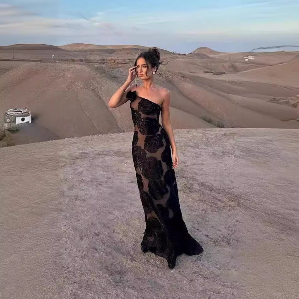 Aurora Velvet Floral Maxi Dress-CALLISTARI