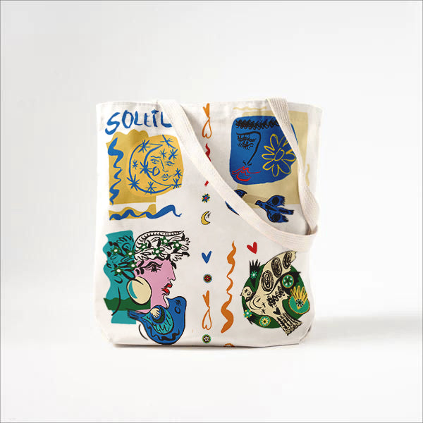 Callistari Chic Abstract Print Canvas Bag-CALLISTARI