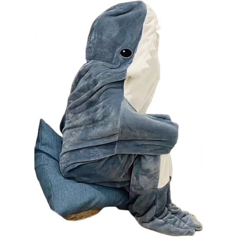 Ultra Soft Home Flannel Shark Hooded Blanket-CALLISTARI