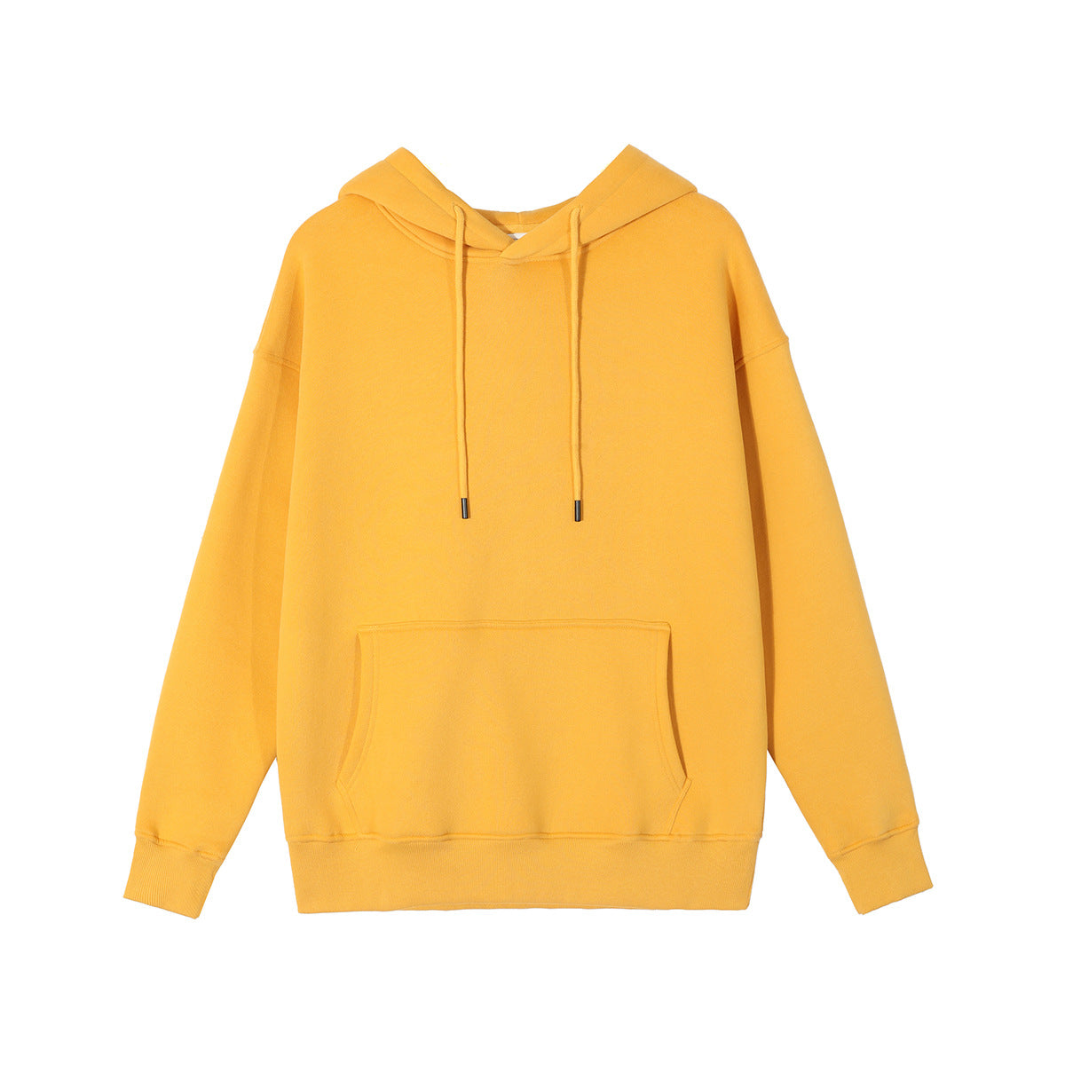 Relaxed Fit Long Fleece Plain Thick Hoodie-CALLISTARI