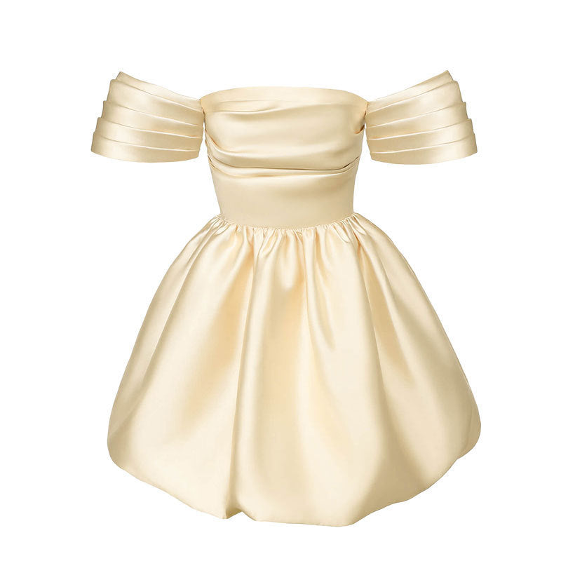 Ivy - Draped Bodice Puffy Mini Dress-CALLISTARI