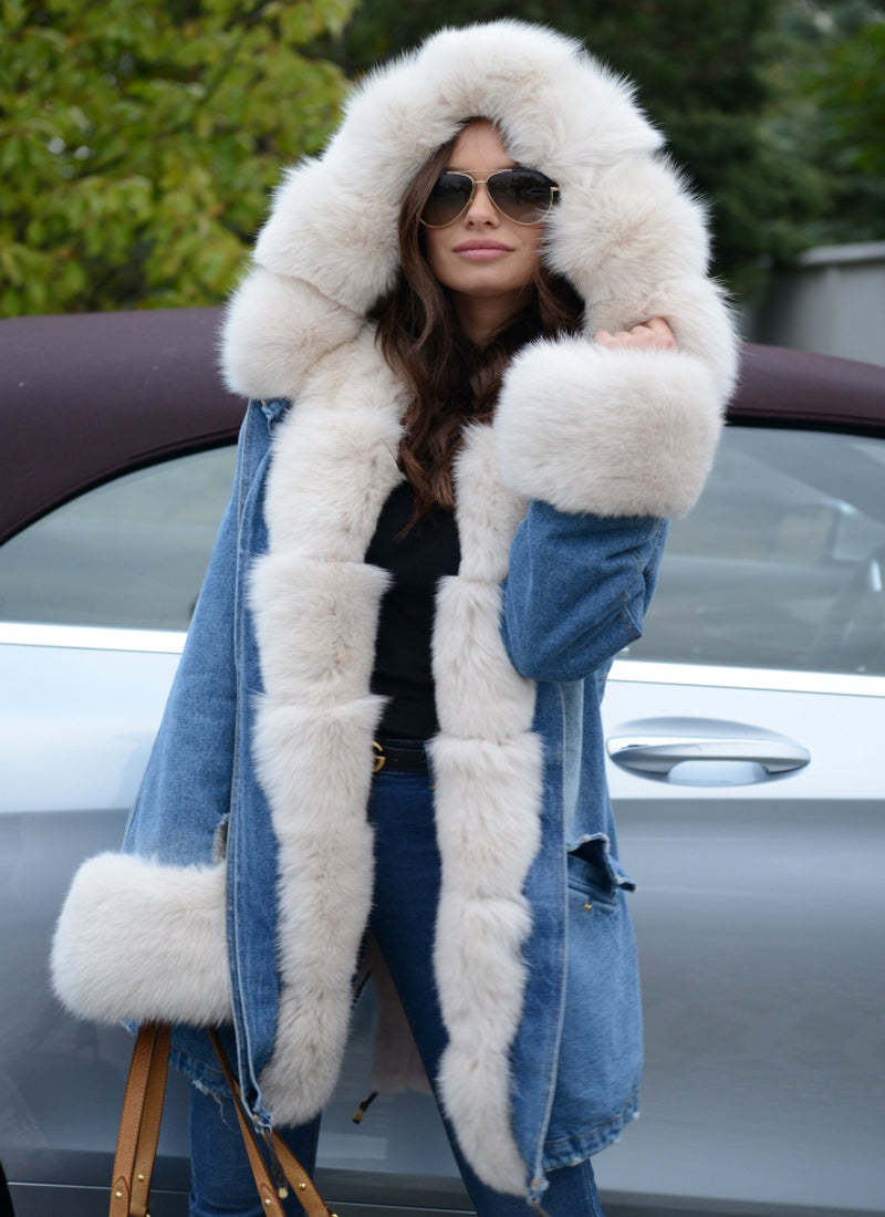 Callistari Women Plus Size Hooded Warm Winter Coats Faux Fur Lined Parkas Long Jacket Overcoat S-XXXL-CALLISTARI