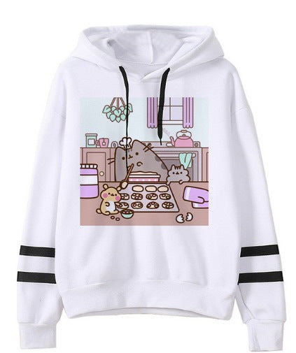 Casual Fleece Pusheen Printed Hoodie-CALLISTARI