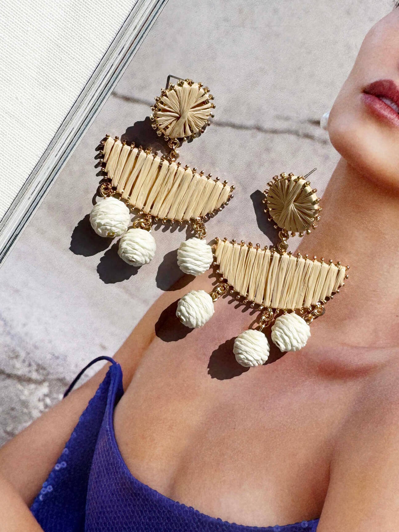 New Fan-Shaped Woven Geometric Earrings-CALLISTARI