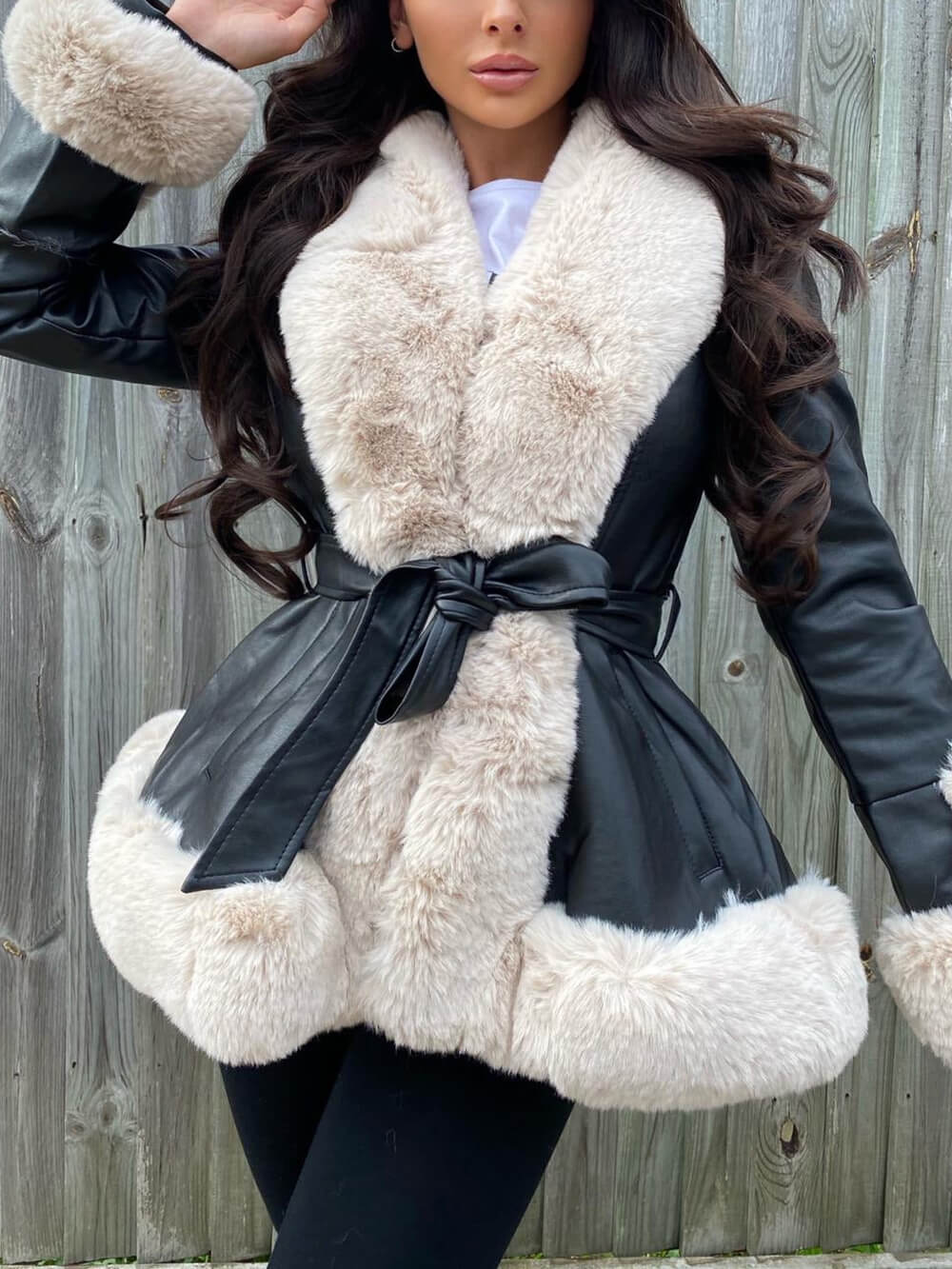 Freya Belted Fur Coat-CALLISTARI