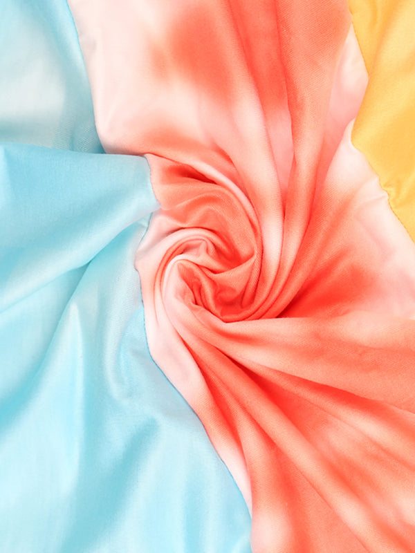 Casual Long Sleeve Panel Printed Hoodie-CALLISTARI