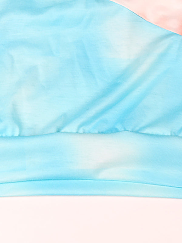 Casual Long Sleeve Panel Printed Hoodie-CALLISTARI