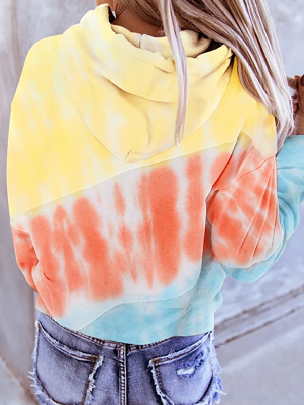Casual Long Sleeve Panel Printed Hoodie-CALLISTARI
