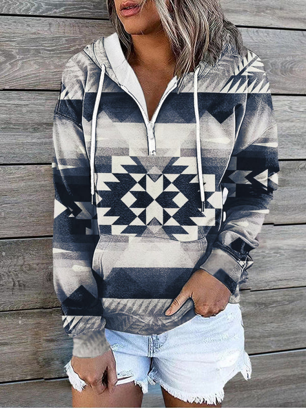 Ethnic Tribal Printed Sweater Hoodie-CALLISTARI