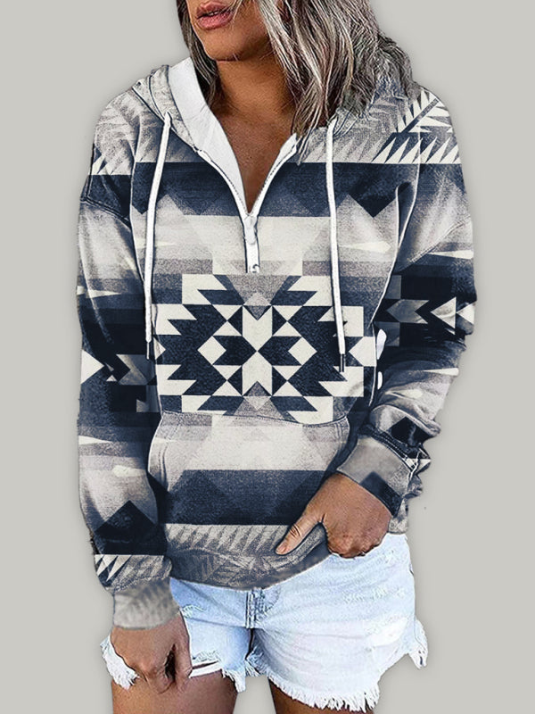 Ethnic Tribal Printed Sweater Hoodie-CALLISTARI