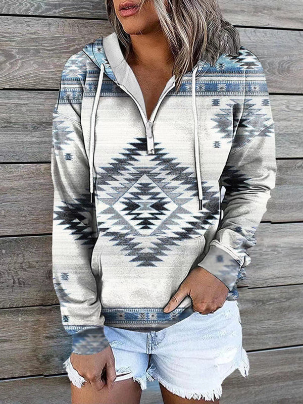Ethnic Tribal Printed Sweater Hoodie-CALLISTARI