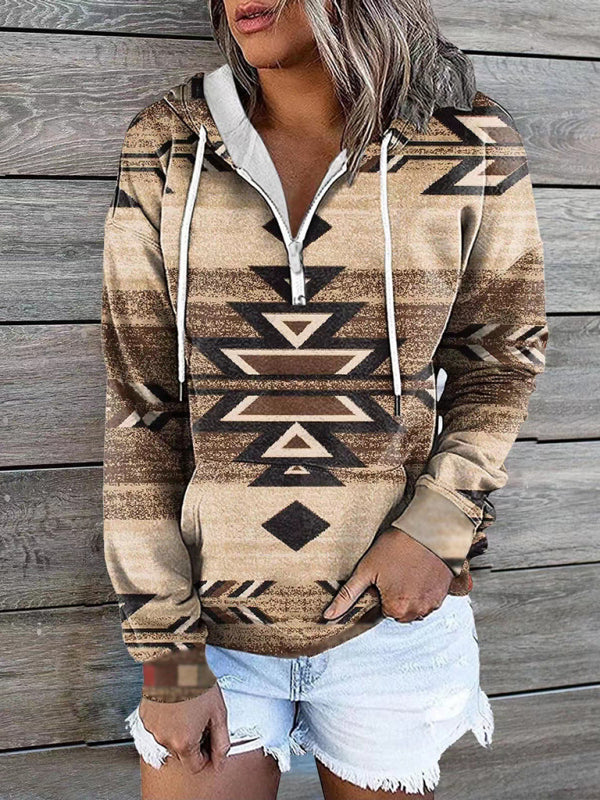 Ethnic Tribal Printed Sweater Hoodie-CALLISTARI